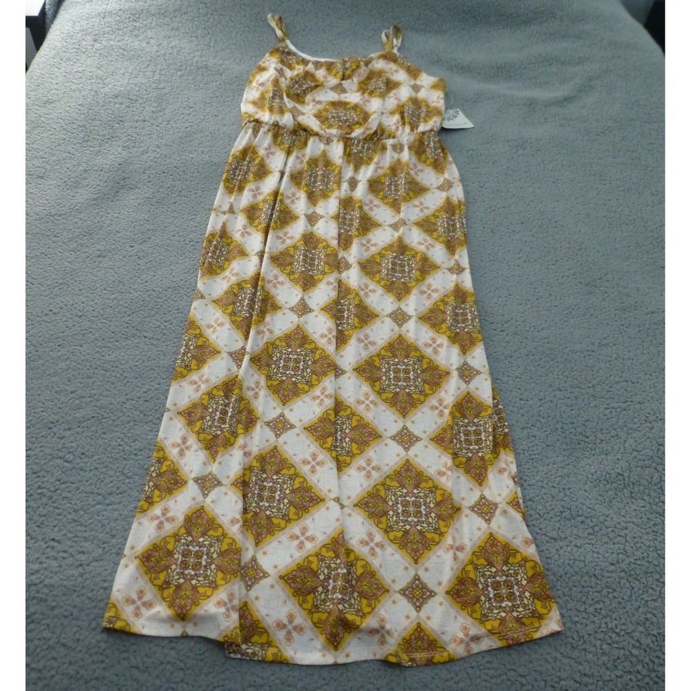 Late August Maxi Dress Womens 1X Geometric Print Spaghetti Strap Flowy NWT